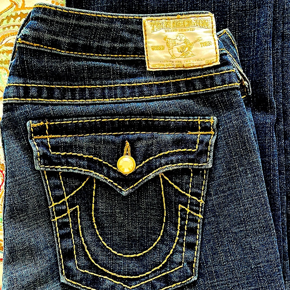 True religion bronze rhinestone buttons.